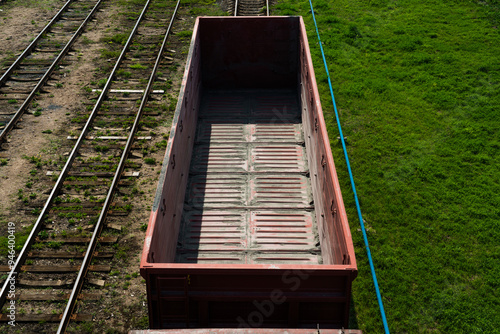 Top view of empty wagons. Stowbtsy, Belarus photo