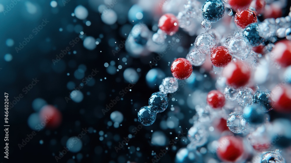 A close-up view of multi-colored molecular structures, displaying red, blue, and black spheres representing atoms, connected by bonds against a soft-focus background, symbolizing science and complexi A close-up view of multi-colored molecular structures, displaying red, blue, and black spheres representing atoms, connected by bonds against a soft-focus background, symbolizing science and complexi