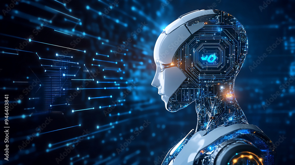 Fototapeta premium AI-driven innovation is helping businesses stay competitive in rapidly changing markets.