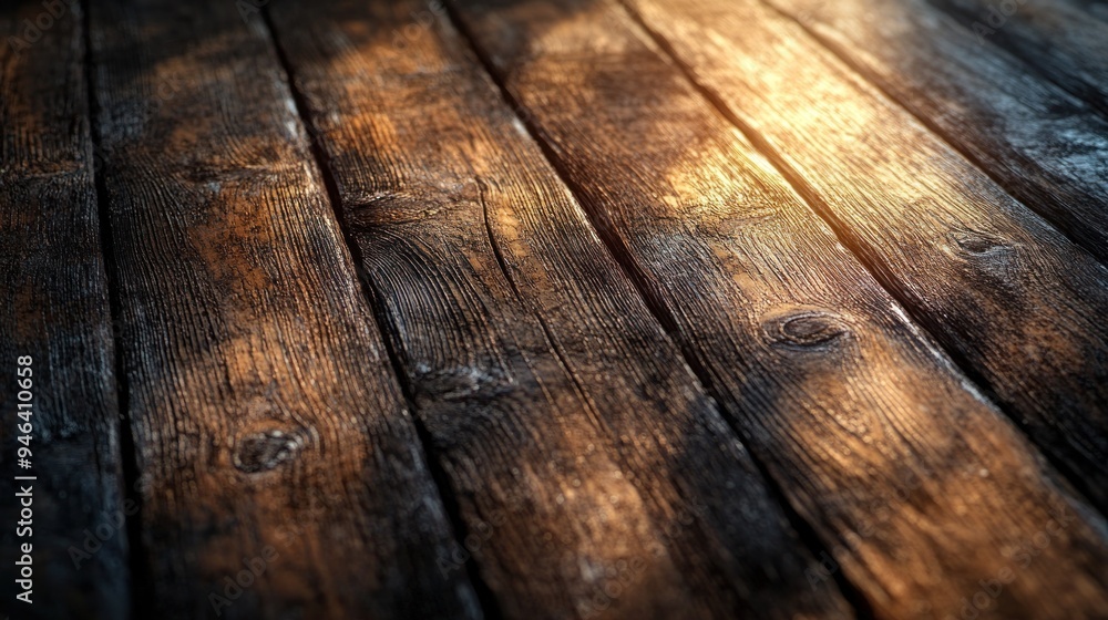 Rustic Wooden Planks with Warm Light Rustic Wooden Planks with Warm Light