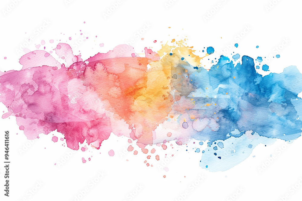 Fototapeta premium abstract watercolor splashes in pastel color isolated on white background