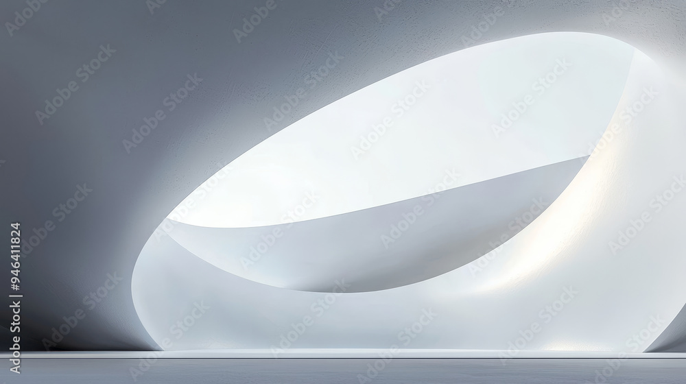 Innovative museum design, abstract shapes, 3D illustration Innovative museum design, abstract shapes, 3D illustration