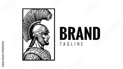 hand drawn knight logo design template for business brand branding company 