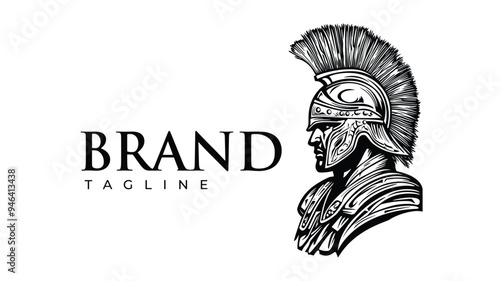 hand drawn gladiator knight logo design template for business brand branding company 