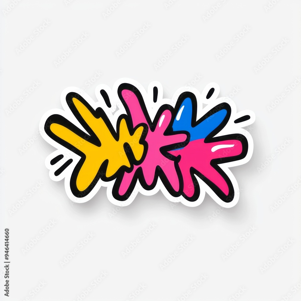 Bright and playful splashes of color in abstract design on a neutral background Bright and playful splashes of color in abstract design on a neutral background