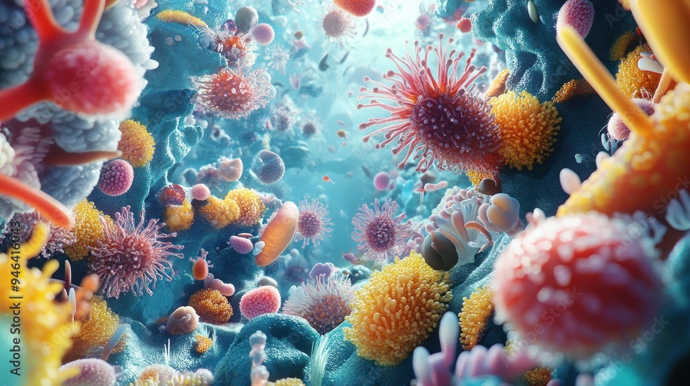 A Vibrant and Diverse Microcosm of Colorful Cells and Structures A Vibrant and Diverse Microcosm of Colorful Cells and Structures