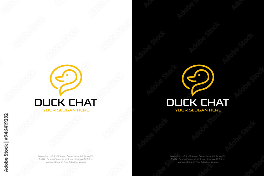 Duck chat logo design vector Duck chat logo design vector