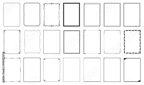 Vector Decorative Frames, vintage rectangle ornamental frame, ornaments and ornate border.eps
