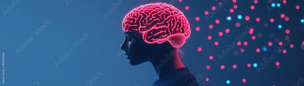 Futuristic medical interface showing a person s brain under the influence of depression, with hopelessness as dark spots, and medication visualized as bright corrective pulses. Futuristic medical interface showing a person s brain under the influence of depression, with hopelessness as dark spots, and medication visualized as bright corrective pulses.