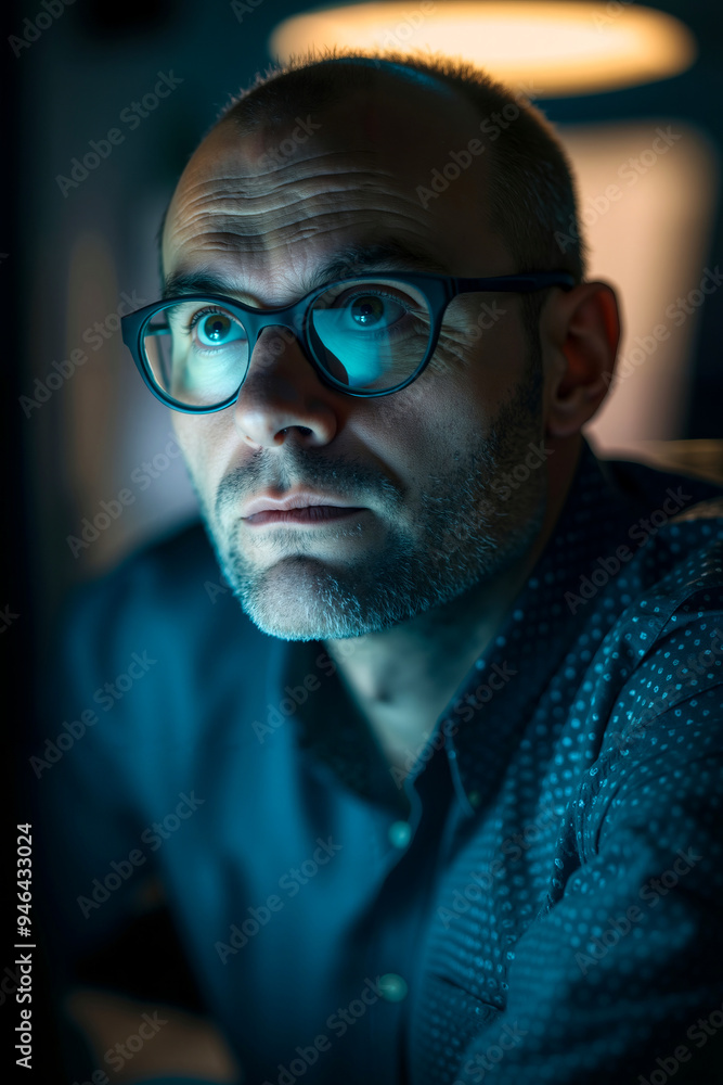 Obraz premium A man with glasses looking at the camera