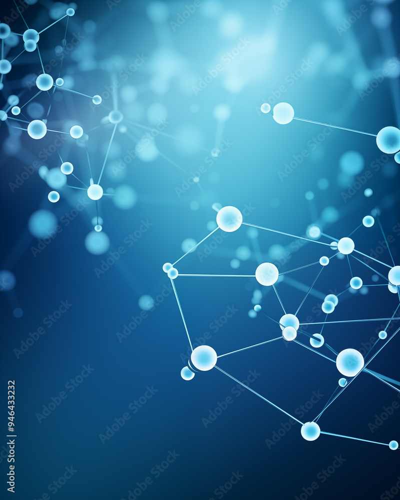 Molecules on a blue background Molecules on a blue background