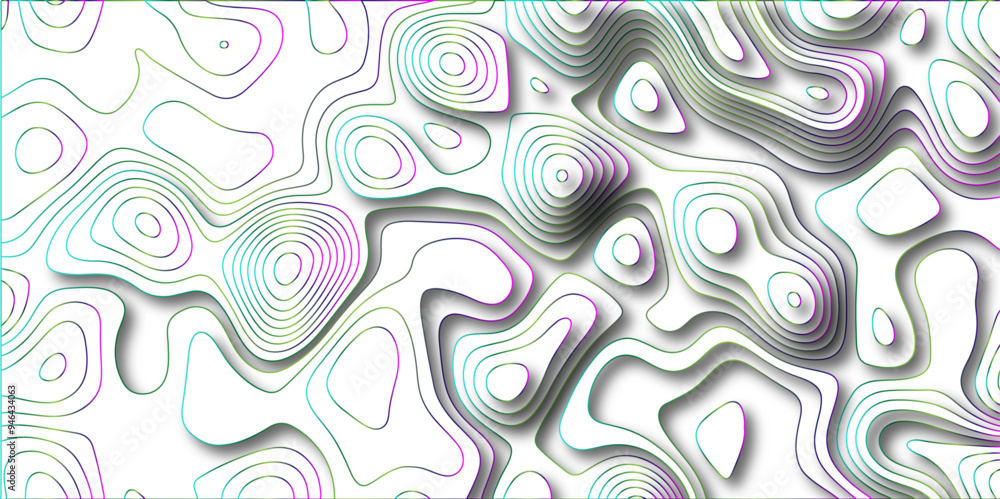 Obraz premium Topographic contour lines. Seamless pattern with lines Topographic map. Vector Topographic canyon geometric map relief texture. Topographic contour lines map seamless pattern. 