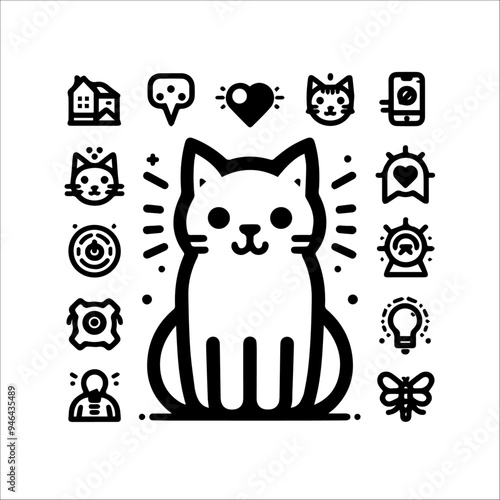 cat icon in white background.