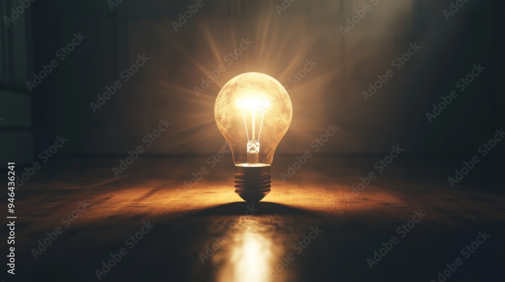 A light bulb in the center of a dark room, casting dramatic shadows and highlighting the concept of illumination and clarity.
