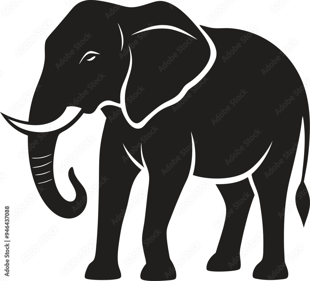 Elephant silhouette Vector art illustration , Elephant silhouette Elephant silhouette Vector art illustration , Elephant silhouette
