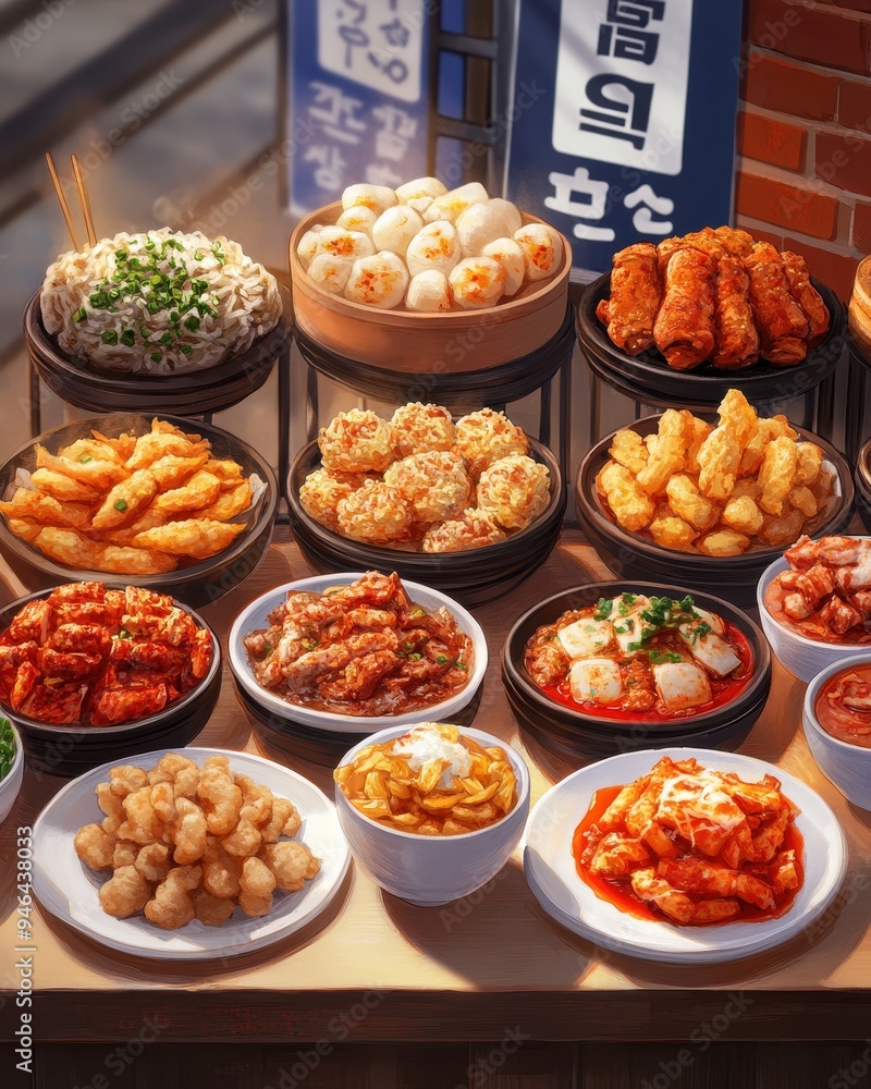 A colorful array of delicious Asian dishes displayed in bowls, showcasing a variety of textures and flavors, perfect for food enthusiasts. A colorful array of delicious Asian dishes displayed in bowls, showcasing a variety of textures and flavors, perfect for food enthusiasts.