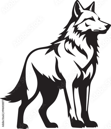 Vector image of a wolf on a white background