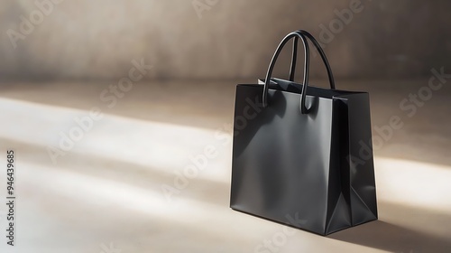 Elegant Black Purchasing Bag with a Transparent Surface for Simple Black Friday Logo