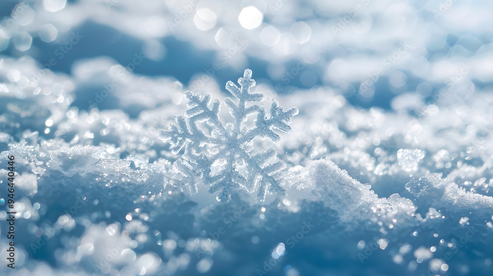 A close-up shot of snowy ground with intricate patterns and textures A close-up shot of snowy ground with intricate patterns and textures