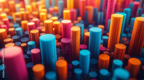 Vibrant Cylindrical Columns in a Dynamic Pattern