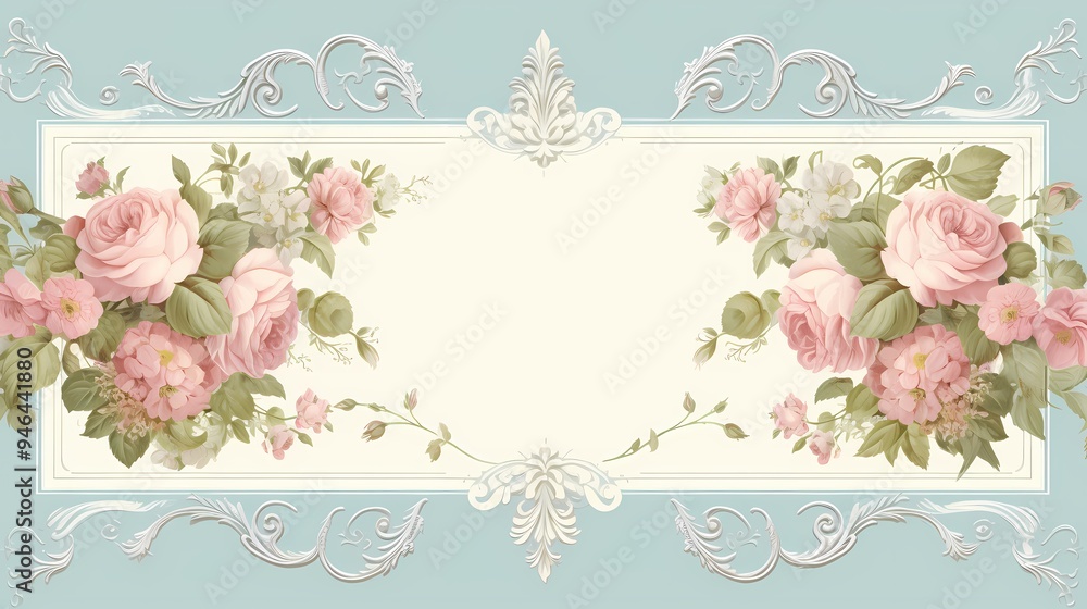 An elegant golden ornate frame with delicate roses suitable for luxury invitations and decor. An elegant golden ornate frame with delicate roses suitable for luxury invitations and decor.