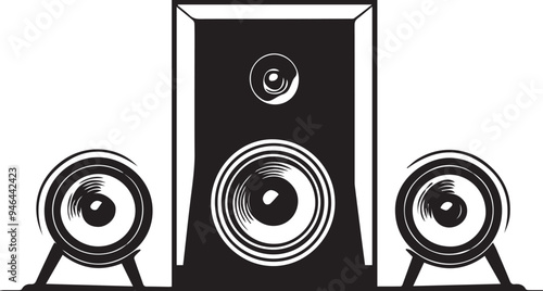 Vector image of stereo speakers on a white background
