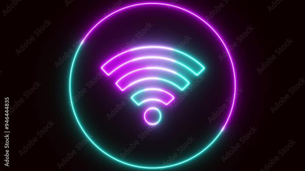 wi-fi icon. Wi-fi Sign In Neon Color, 4K Loop. Wireless Icon Animation - Alpha Channel Apple 4444 - Loop
wi-fi icon. Wi-fi Sign In Neon Color, 4K Loop. Wireless Icon Animation - Alpha Channel Apple 4444 - Loop