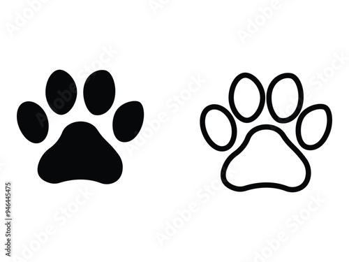 dog and cat paw print vector