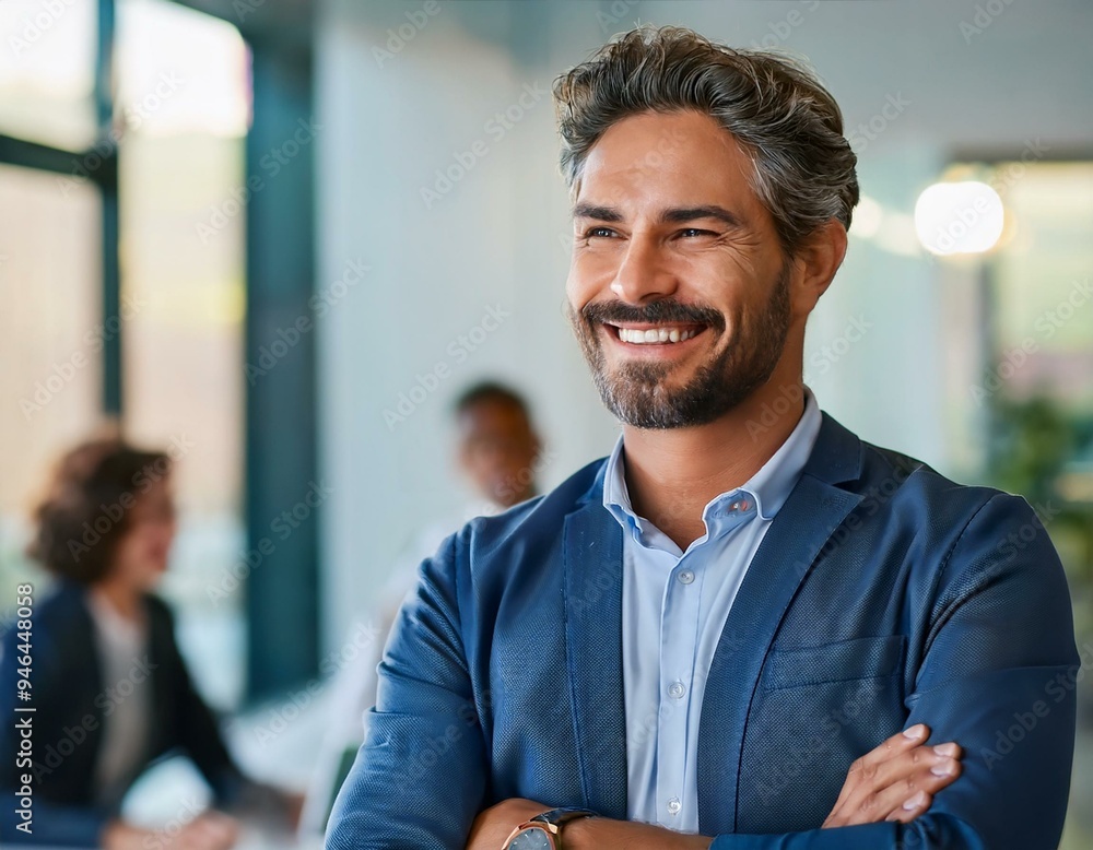 Primer plano de un hombre apuesto con los brazos cruzados; estilo de vida Primer plano de un hombre apuesto con los brazos cruzados; estilo de vida