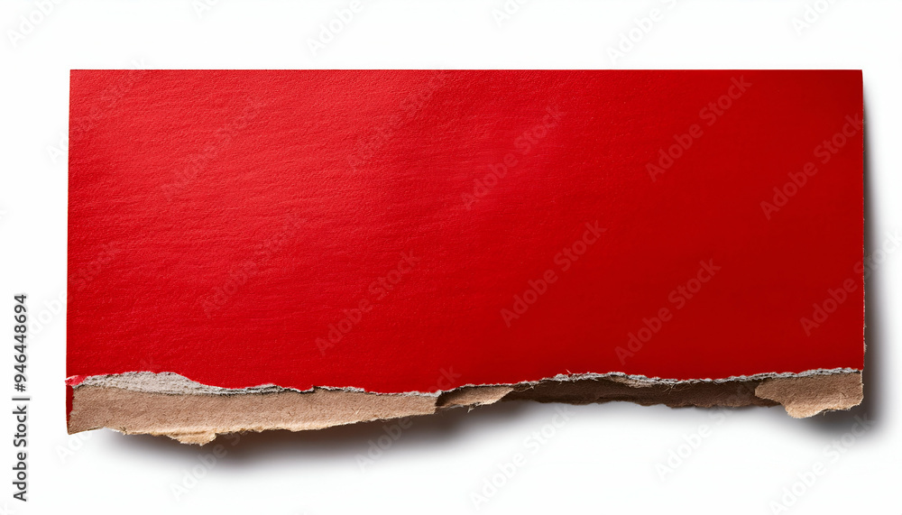 Red torn paper with ragged edges, isolated on white background. Red torn paper with ragged edges, isolated on white background.