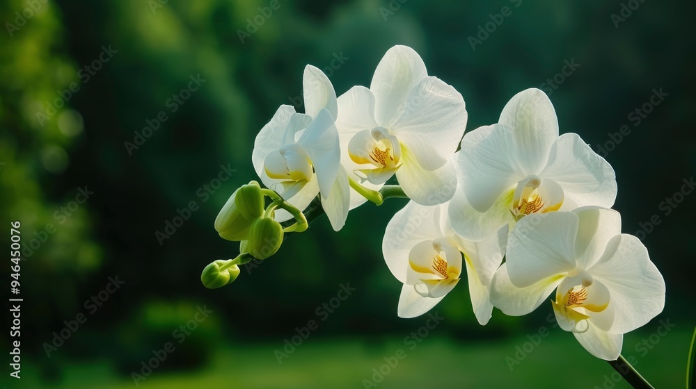 White Orchid Flower Blooming in the Garden White Orchid Flower Blooming in the Garden