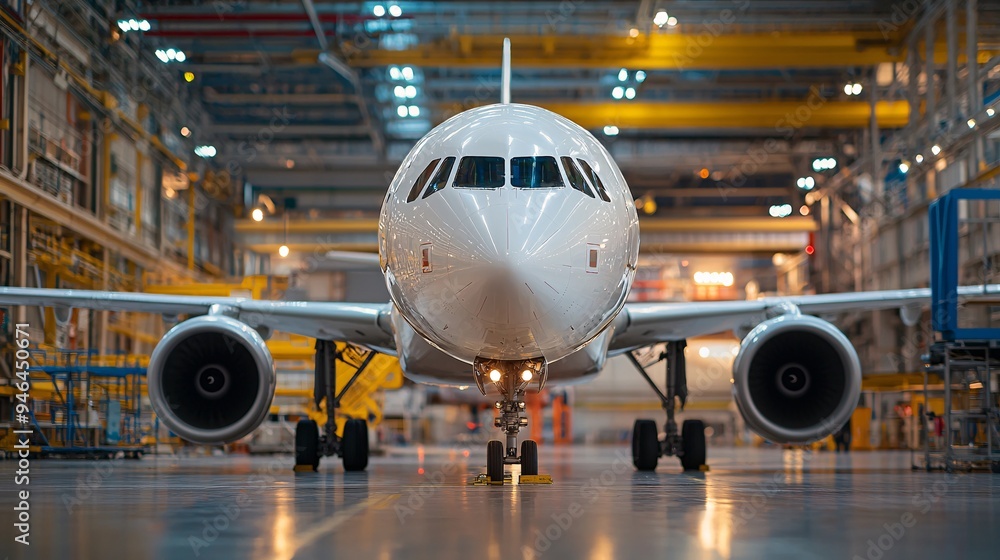 Airplane in Hangar. Airplane in Hangar.