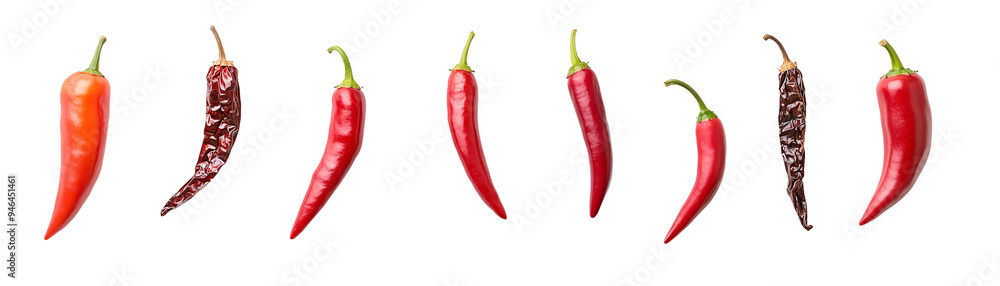 A vibrant collection of chili peppers, showcasing various colors and types, perfect for culinary and food-themed projects. A vibrant collection of chili peppers, showcasing various colors and types, perfect for culinary and food-themed projects.