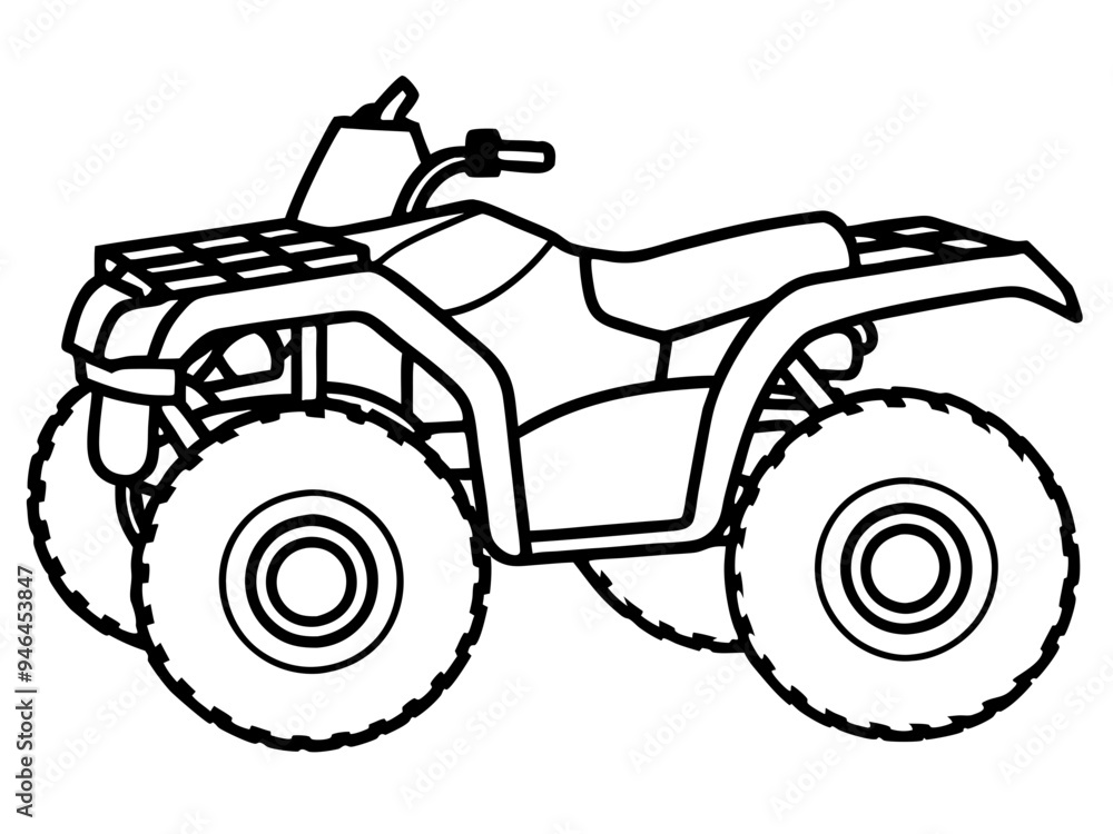 Black ATV on White Background - Vector Art Illustration Black ATV on White Background - Vector Art Illustration