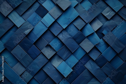 Wallpaper Mural Abstract blue geometric background with overlapping squares Torontodigital.ca