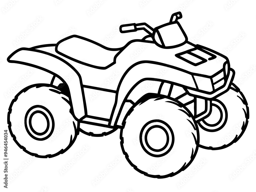Black ATV on White Background - Vector Art Illustration Black ATV on White Background - Vector Art Illustration