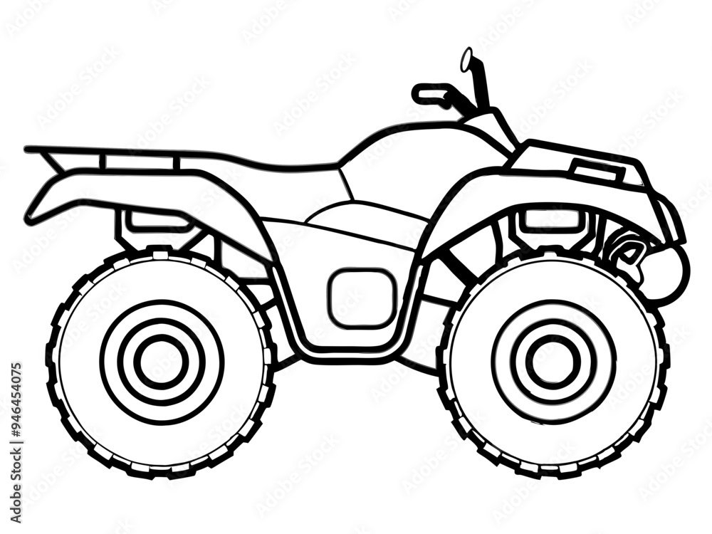 Black ATV on White Background - Vector Art Illustration Black ATV on White Background - Vector Art Illustration