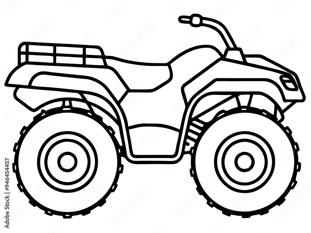 Black ATV on White Background - Vector Art Illustration Black ATV on White Background - Vector Art Illustration