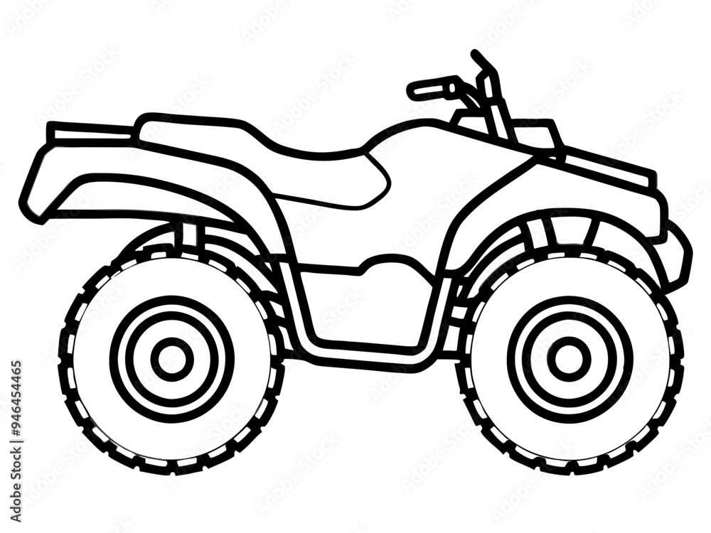 Black ATV on White Background - Vector Art Illustration Black ATV on White Background - Vector Art Illustration
