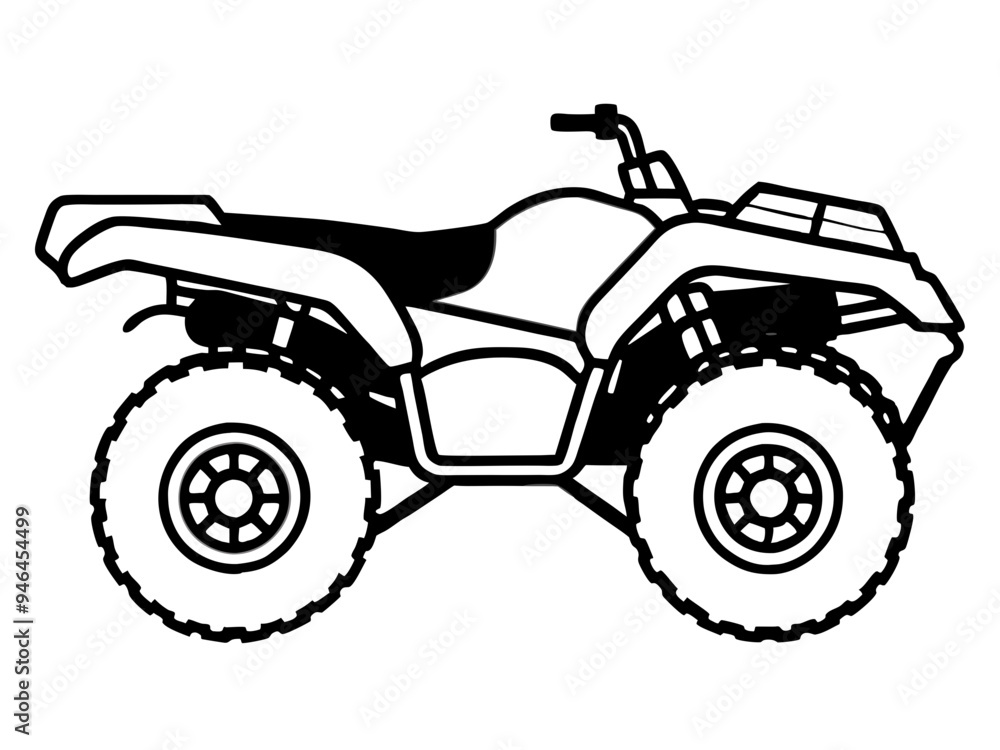 Black ATV on White Background - Vector Art Illustration Black ATV on White Background - Vector Art Illustration