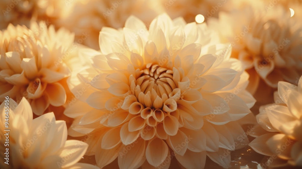 Close up of delicate translucent cream and beige petals for ethereal wedding ceremony backdrop Close up of delicate translucent cream and beige petals for ethereal wedding ceremony backdrop