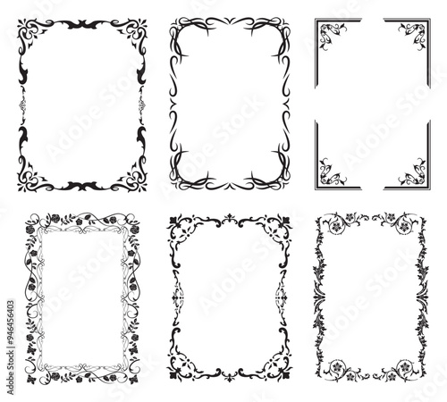 Vintage frames and borders, decorative frame for picture, vector design..eps