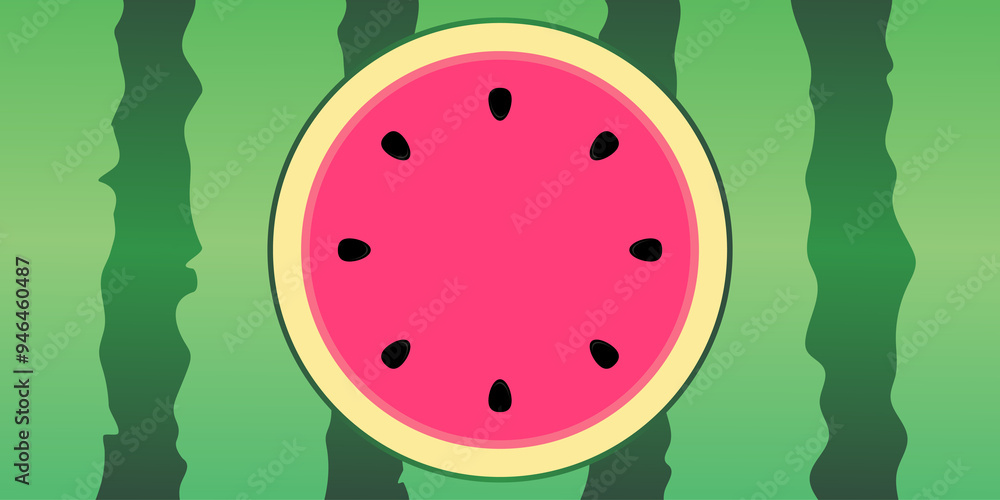 cut red watermelon on a green background. the concept of growing sweet big watermelons cut red watermelon on a green background. the concept of growing sweet big watermelons