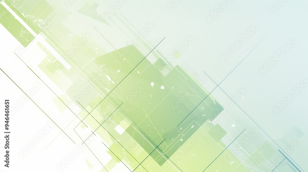 Abstract Light Green Background with Geometric Shapes and Blurred Lines Abstract Light Green Background with Geometric Shapes and Blurred Lines
