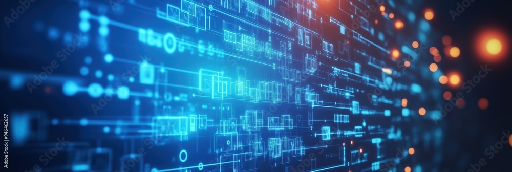 Abstract digital network background with glowing connections and futuristic technology elements Abstract digital network background with glowing connections and futuristic technology elements