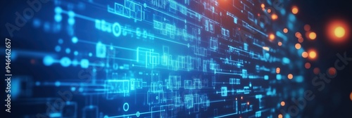 Wallpaper Mural Abstract digital network background with glowing connections and futuristic technology elements Torontodigital.ca