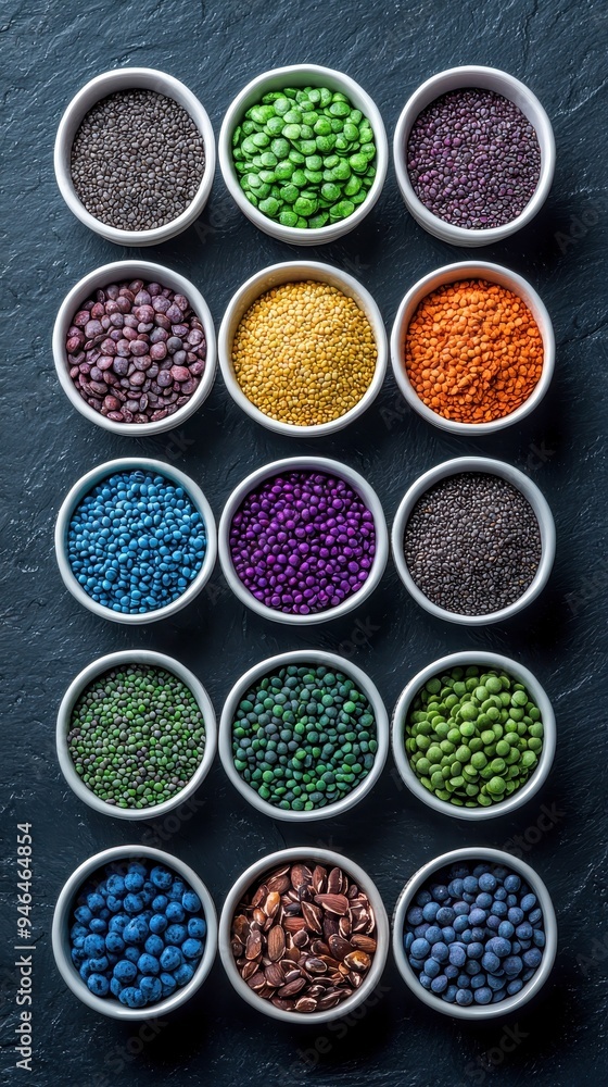 A vibrant display of assorted seeds in bowls, showcasing a variety of colors and textures, perfect for healthy cooking inspirations. A vibrant display of assorted seeds in bowls, showcasing a variety of colors and textures, perfect for healthy cooking inspirations.