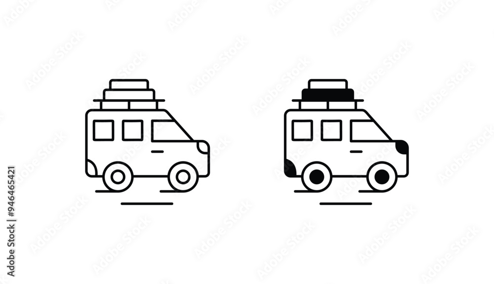 Camper Van icon design with white background stock illustration Camper Van icon design with white background stock illustration