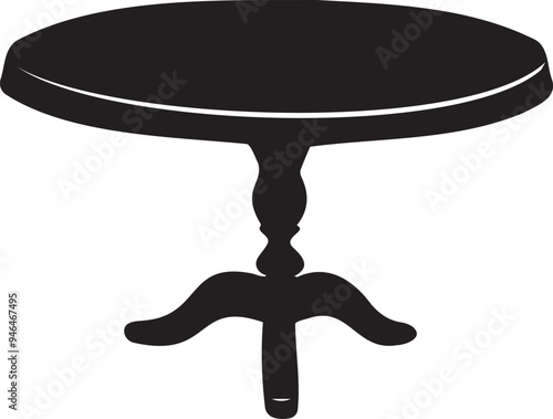 Furniture Table Silhouette vector on white background