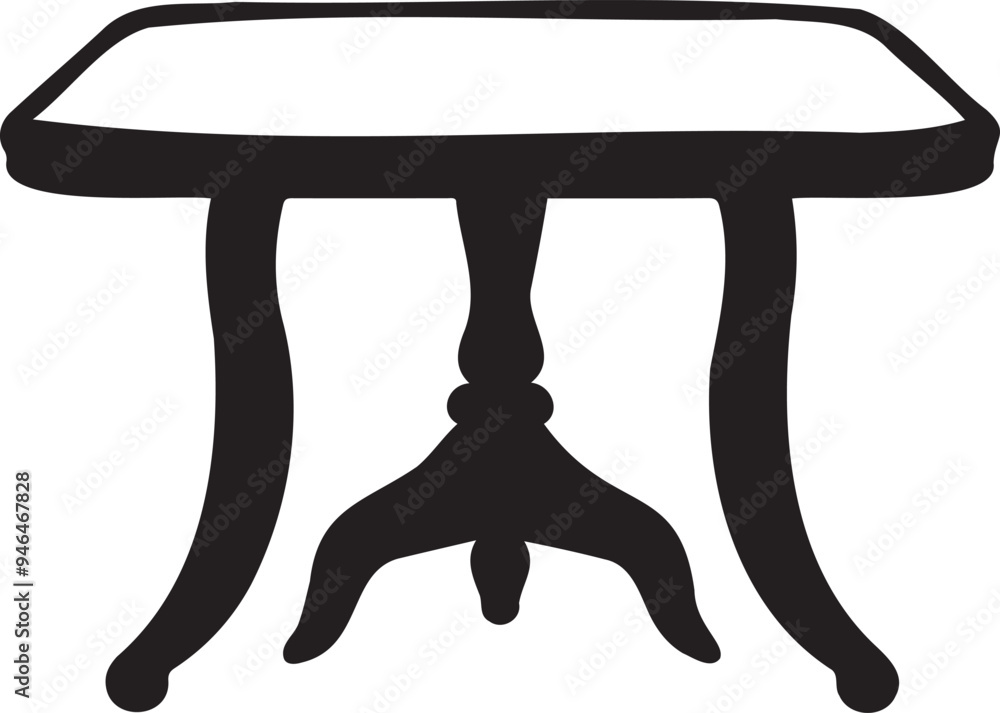 Furniture Table Silhouette vector on white background Furniture Table Silhouette vector on white background